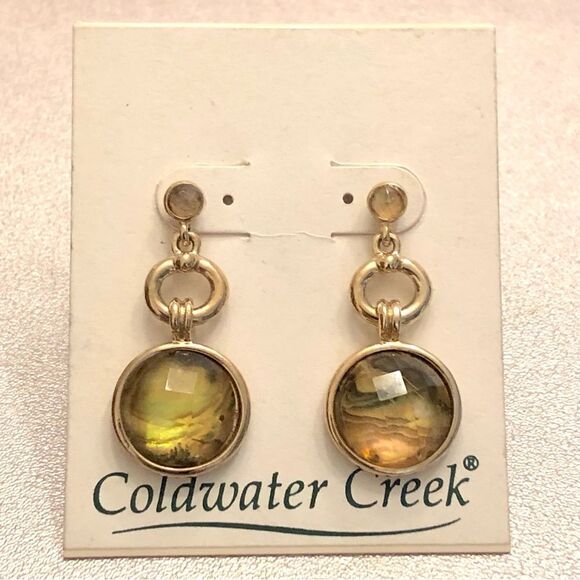 Coldwater Creek | Faceted Round Drop Earrings | 1.25” Length - Picture 1 of 2
